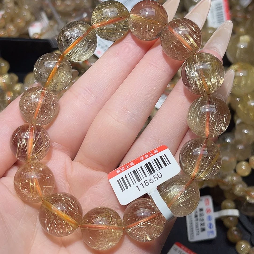 发晶手串未镶嵌卡15金发晶