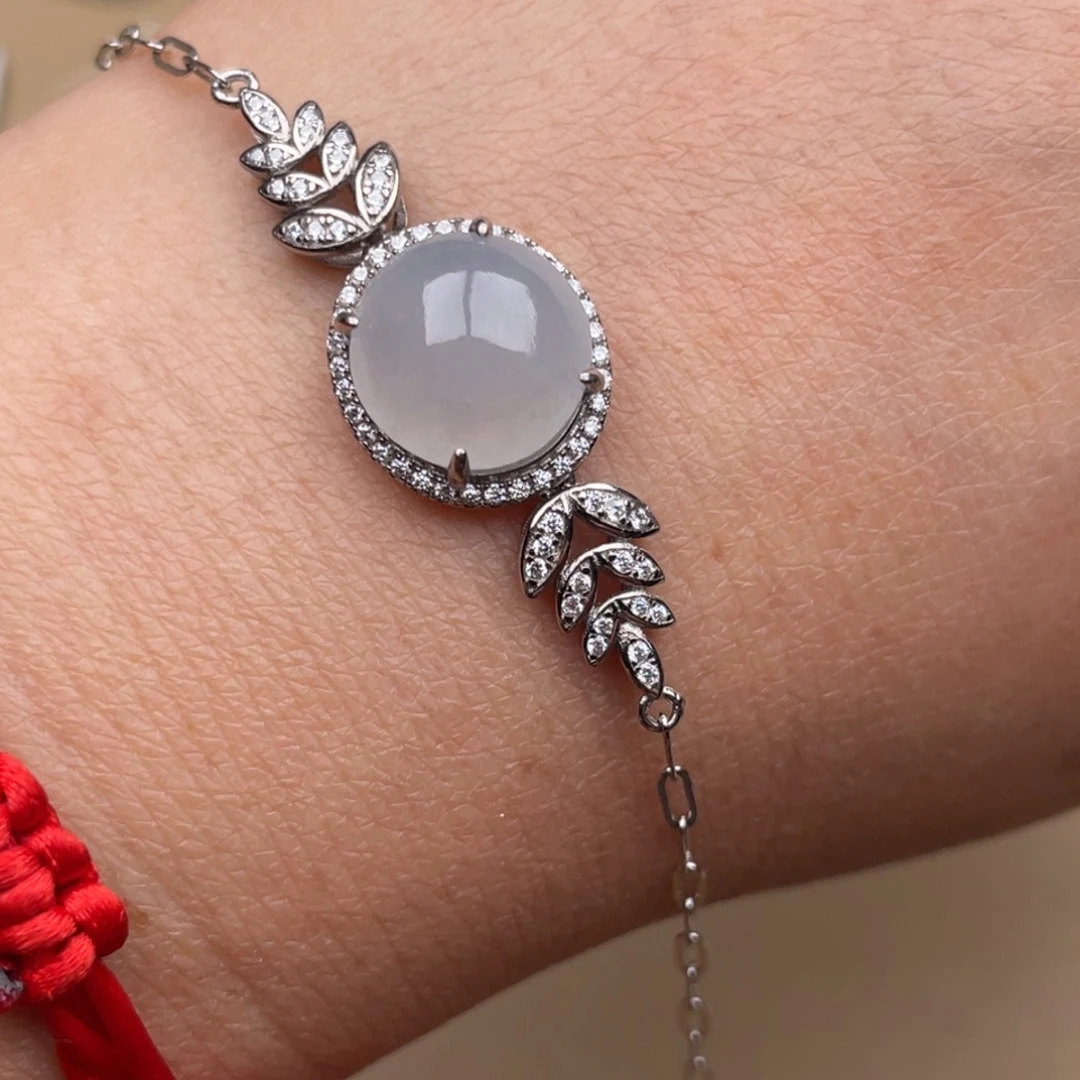 翡翠银S925镶嵌耳饰