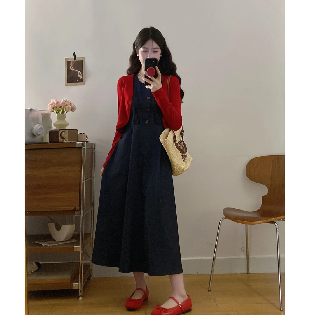 1895#欧若风大码女装胖mm新款打揽收腰显瘦设计感软牛仔连衣裙