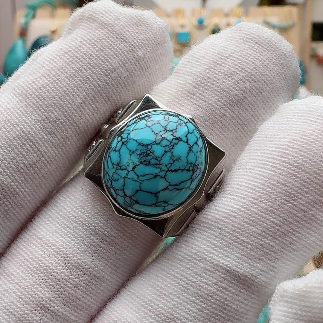 绿松石珠宝奇石银S925镶嵌