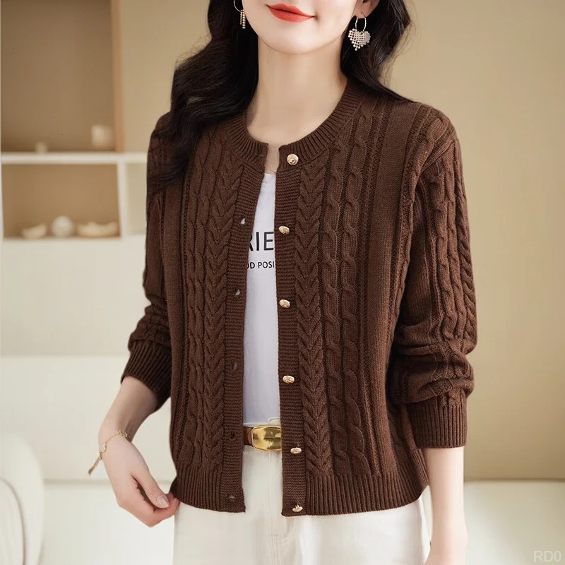 2025春秋新款宽松慵懒风高级感针织开衫外套短款百搭洋气减龄上衣