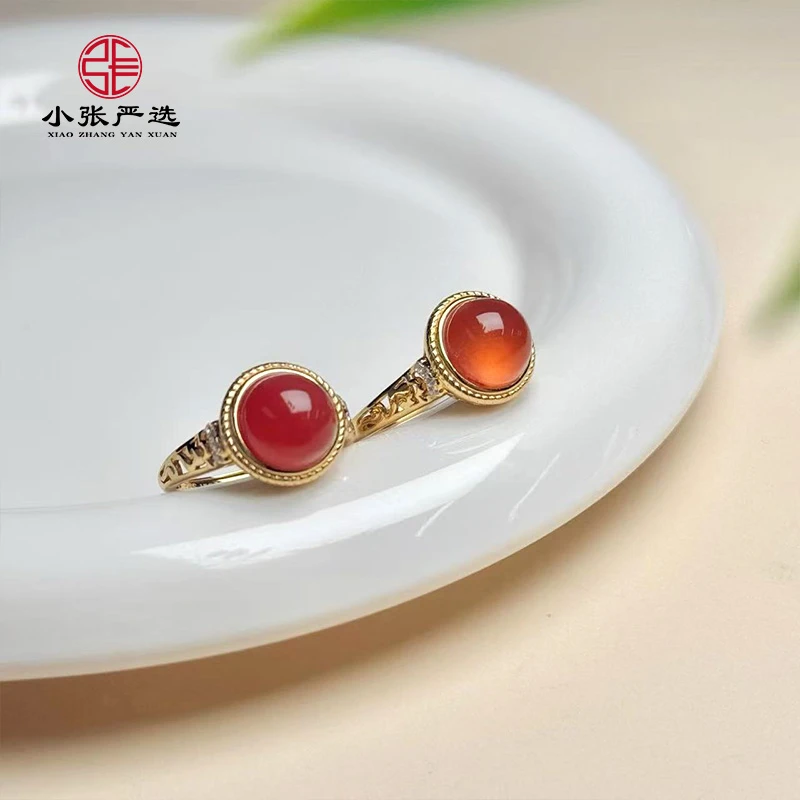 【小张严选】HR72307 南红冰红蛋面戒指 8~9mm 多样发其一