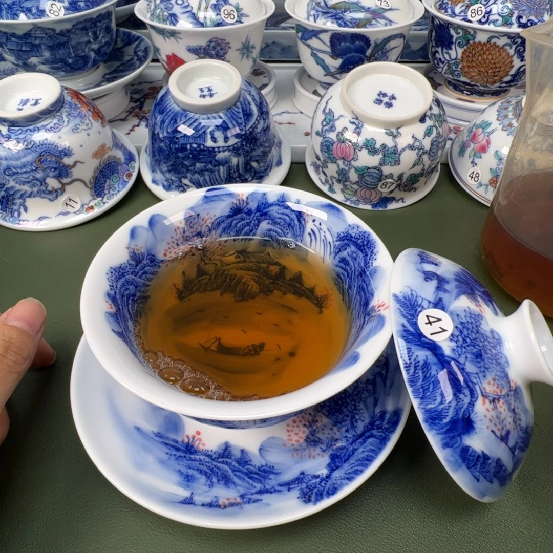 陶瓷景德镇纯手工纯手绘茶具木木41