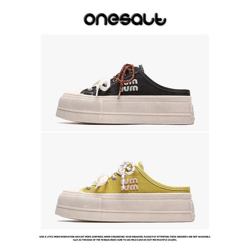 Onesalt夏季外穿包头拖鞋女厚底韩版小众透气运动休闲半拖鞋