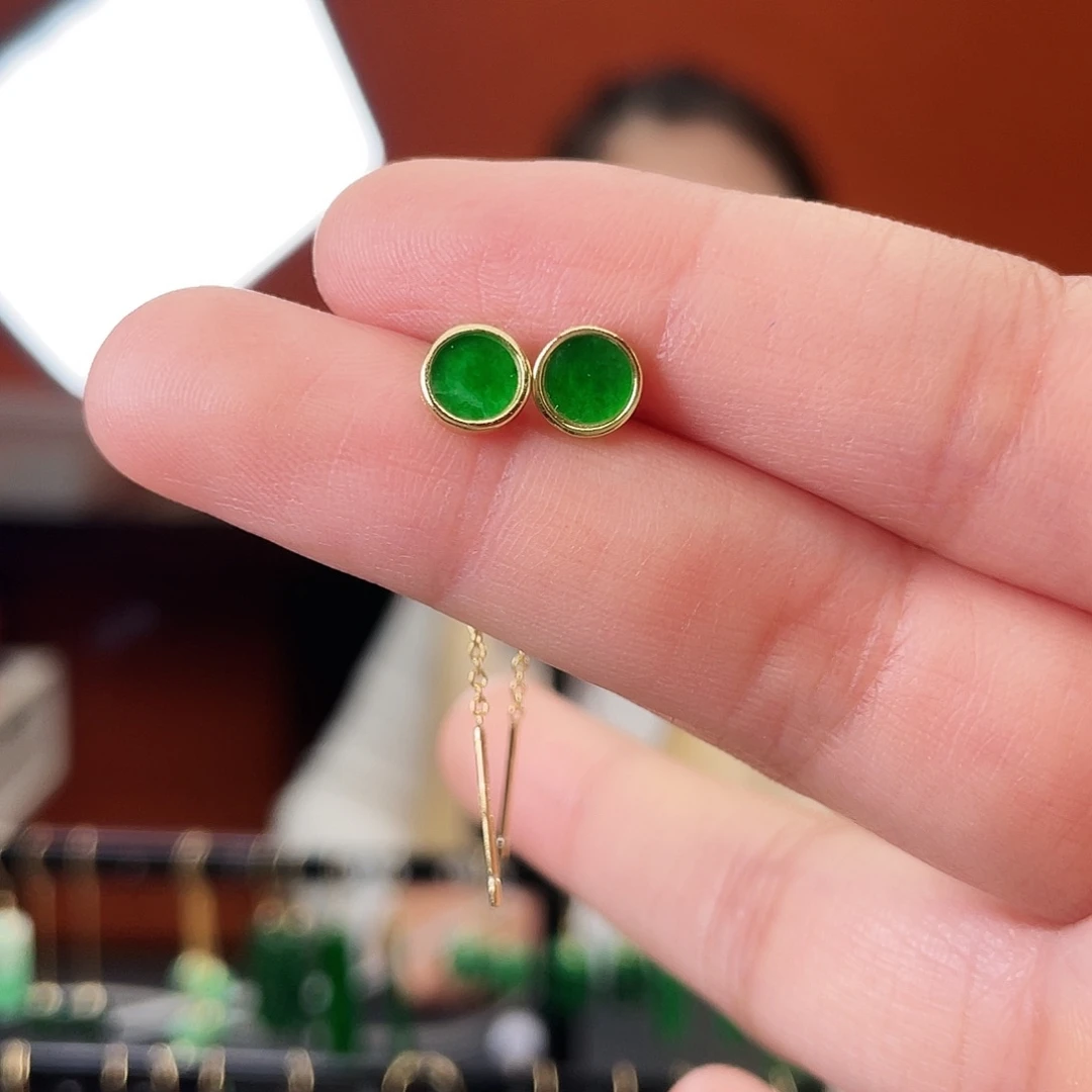 翡翠未镶嵌耳饰饰品