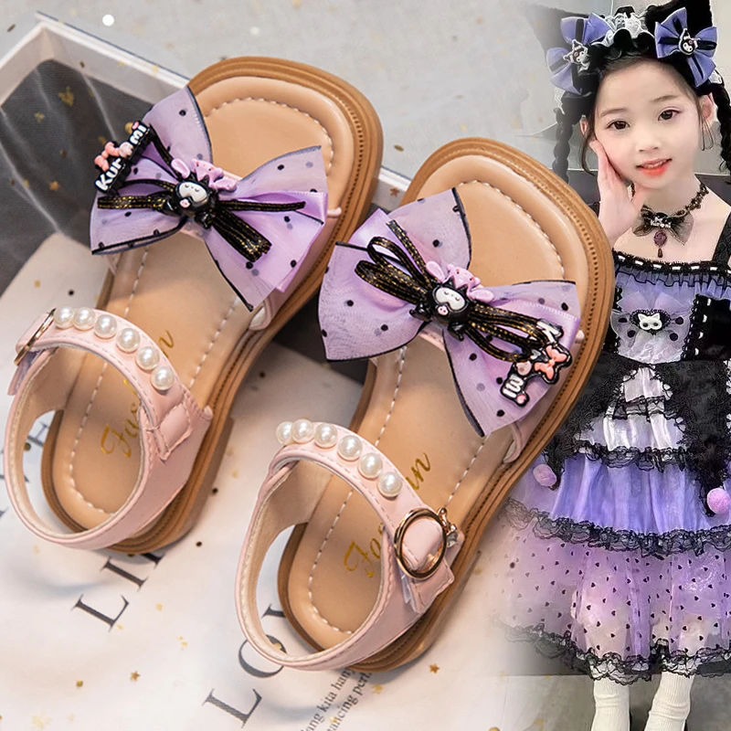 儿童学生鞋时尚小女孩鞋子软底沙滩鞋女童凉鞋2024新款夏季DF866