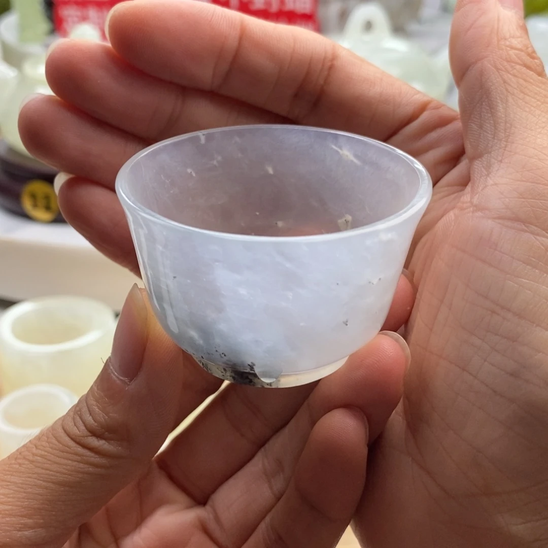 岫玉未镶嵌四大名玉茶杯40cc
