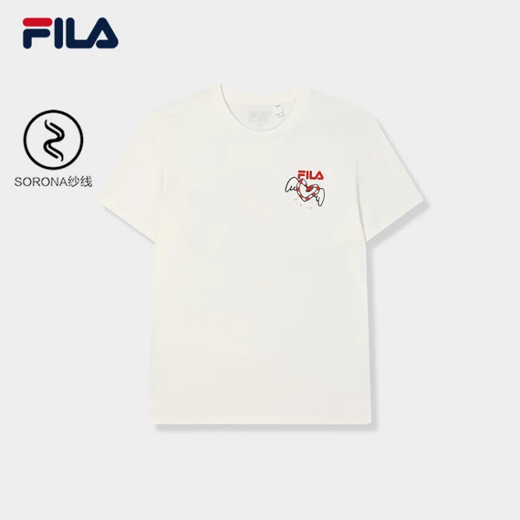 Fila斐乐欧若风春夏新品宽松短袖情侣T恤男女款上衣时尚休
