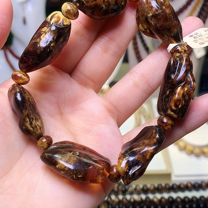 未镶嵌琥珀裸石抚顺琥珀花珀随形