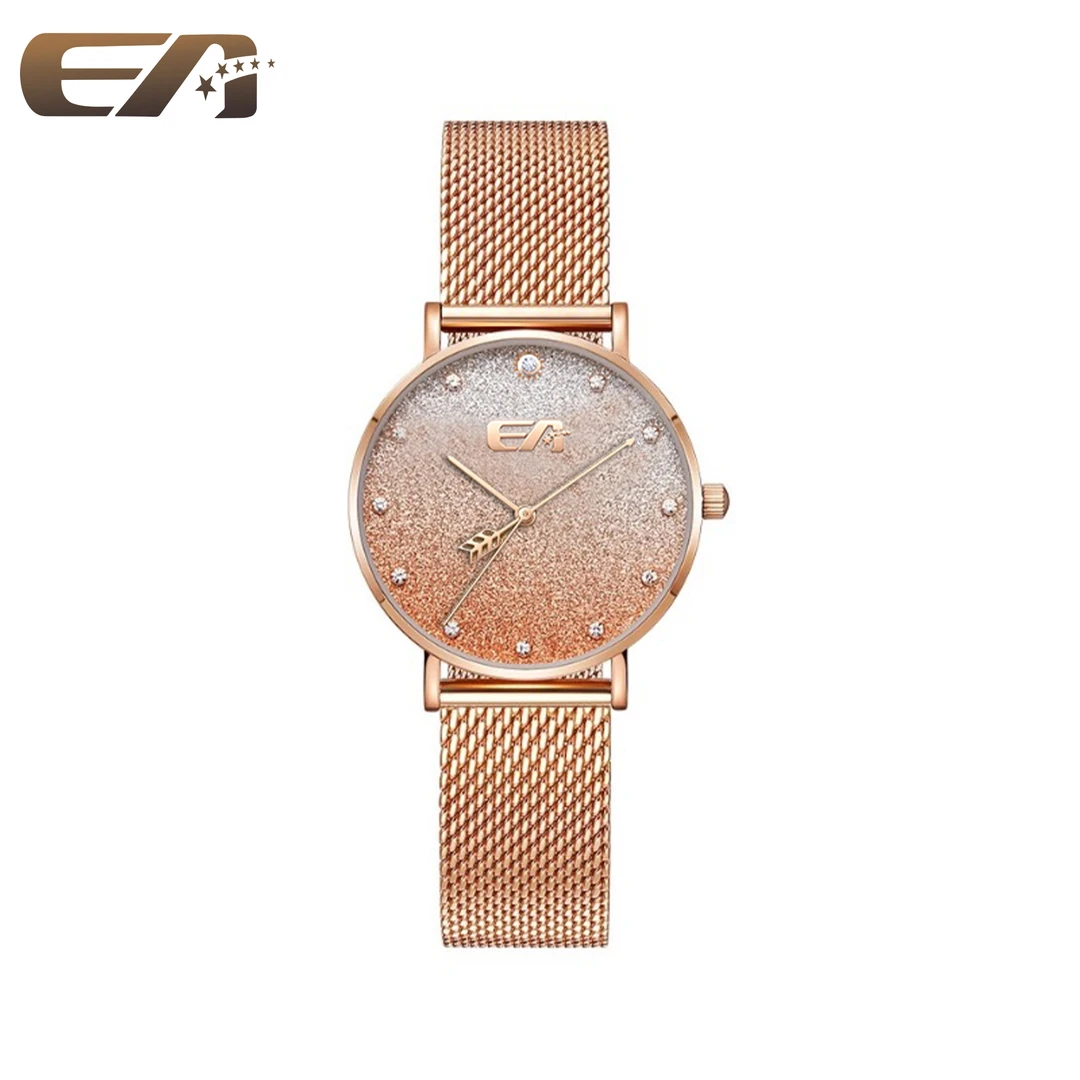 EA/伊艾满天星系列天然钻石时尚石英轻奢百搭网带防水手表女