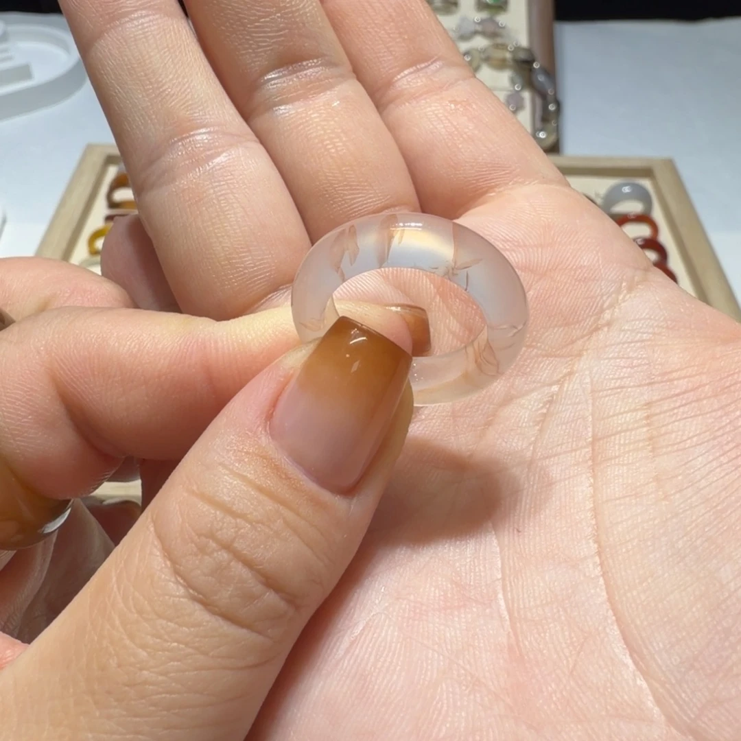 玛瑙/玉髓未镶嵌戒指港14/不退换