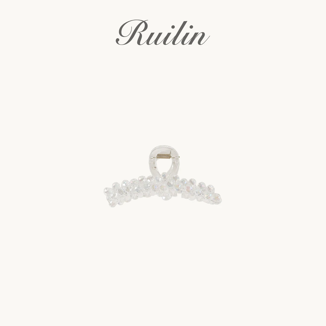 RUILIN【心与心恋】时尚简约精致透明仿钻鲨鱼发夹