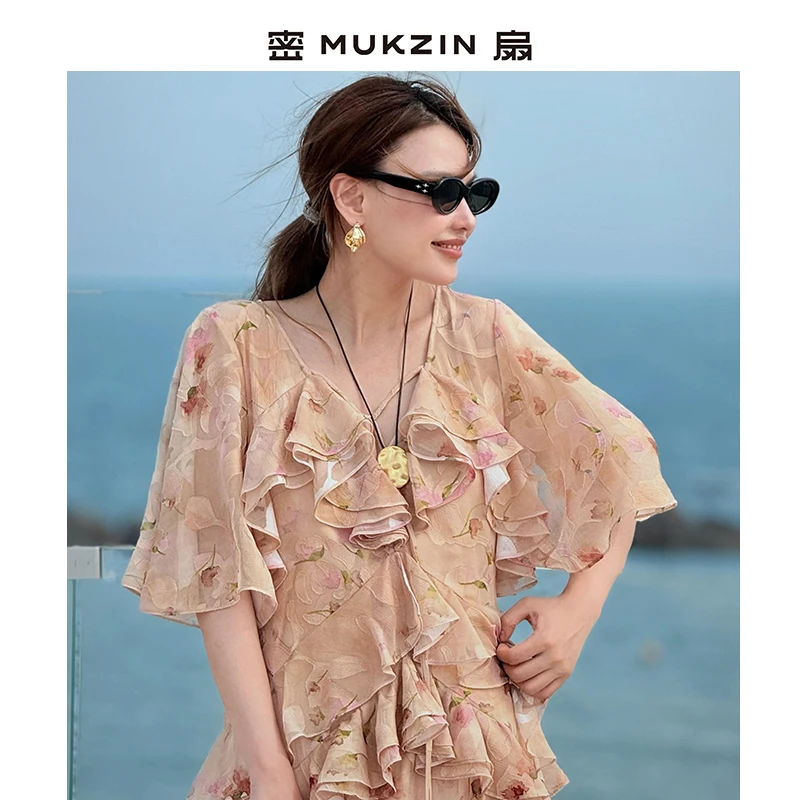 密扇「惜花芷」系列新中式连衣裙（送吊带）M253D30140999