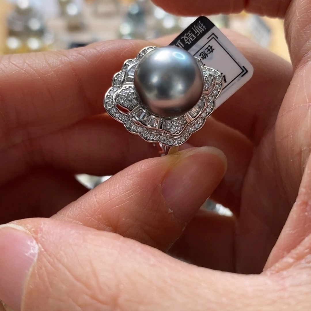 海水珍珠戒圈银S925镶嵌S****Y