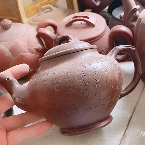 茶壶绿泥宜兴紫砂全手工制作
