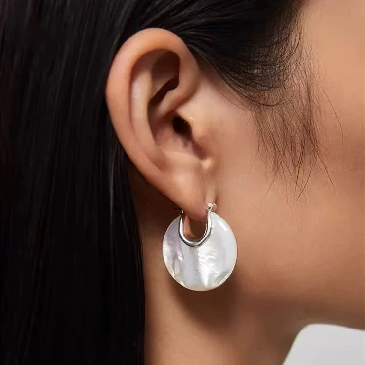 铜合金耳饰 阿媚工厂直销百搭小众手工耳环简约圈圈耳圈A14790288