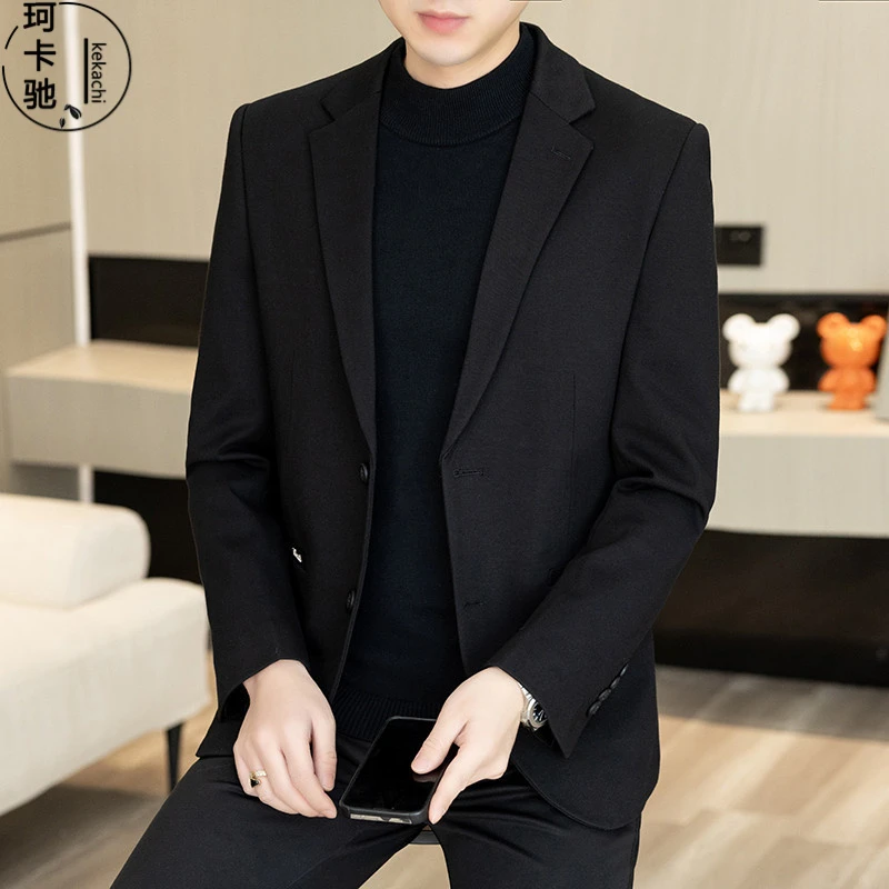 【珂卡驰】西服外套秋季新款中青年男装单件上衣韩版高端免烫商务休