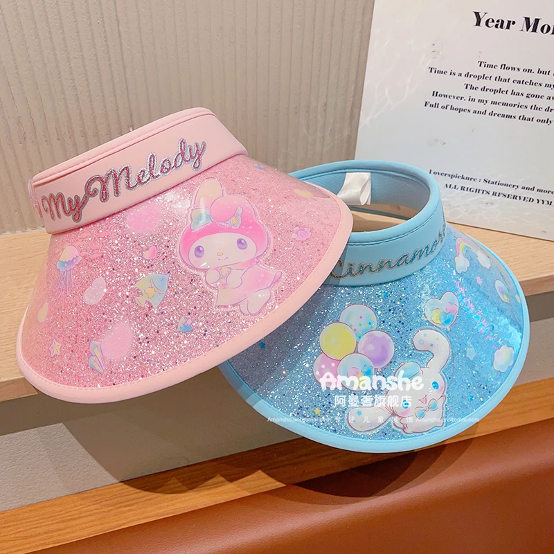 儿童正版库洛米帽子夏季太阳帽女童遮阳帽男童防晒帽宝宝空顶大檐