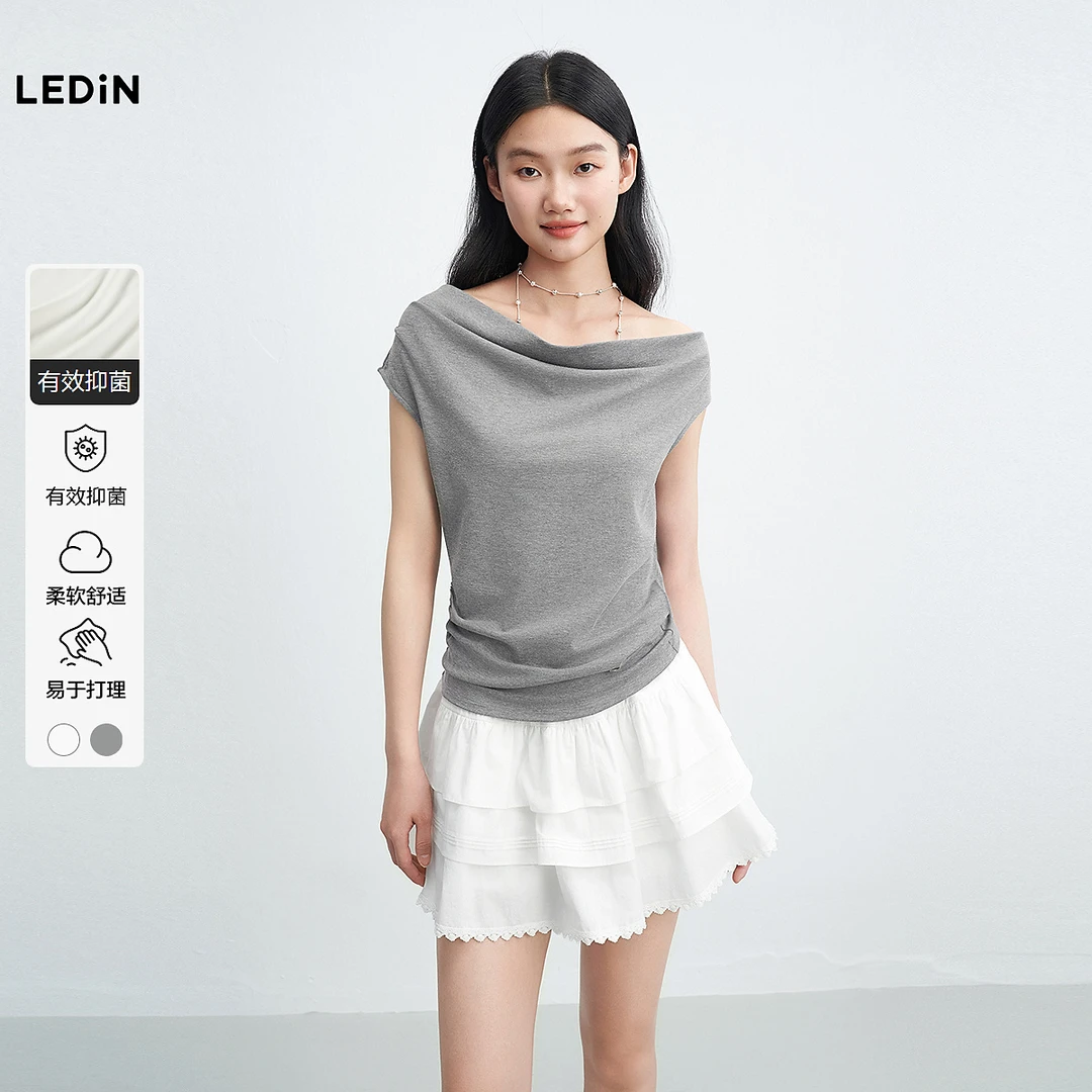 乐町荡领修身T恤2191