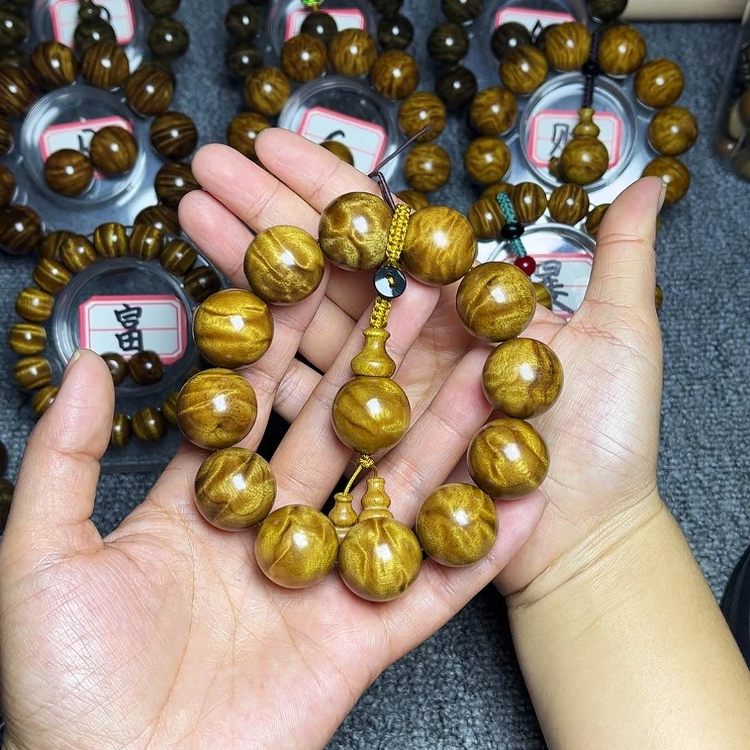 金丝楠手串/手链金丝楠2.0黄金底龙胆手串988