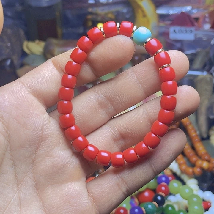 无非金属红珊瑚手链