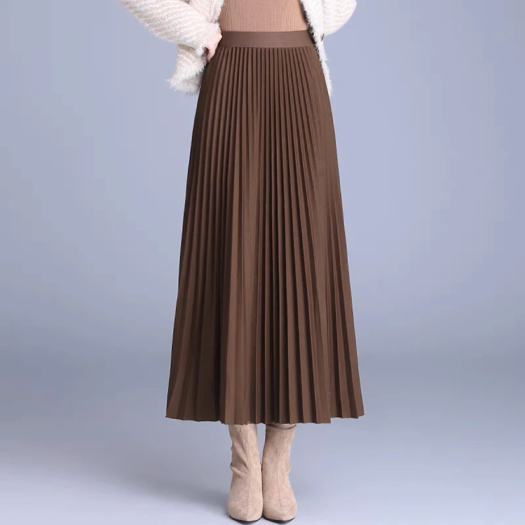 【暮色热吻】高级感百褶裙秋冬2024新款冬季垂感半身裙冬裙大摆裙