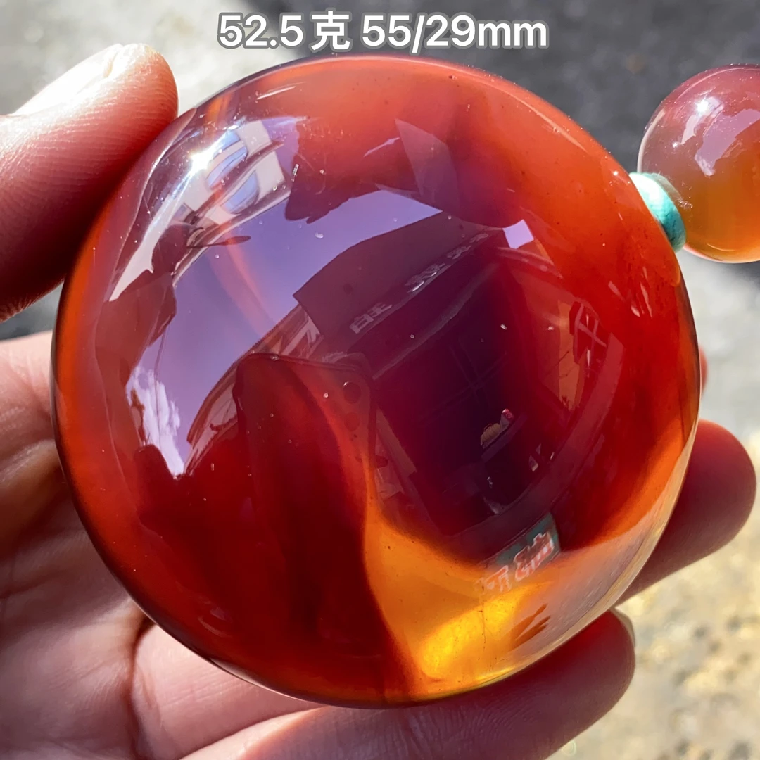 【小伊琥珀】52.5克红蜜溶洞圆扣