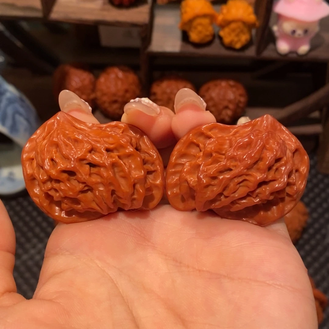 吊坠文玩核桃40盘山鸳鸯，0113