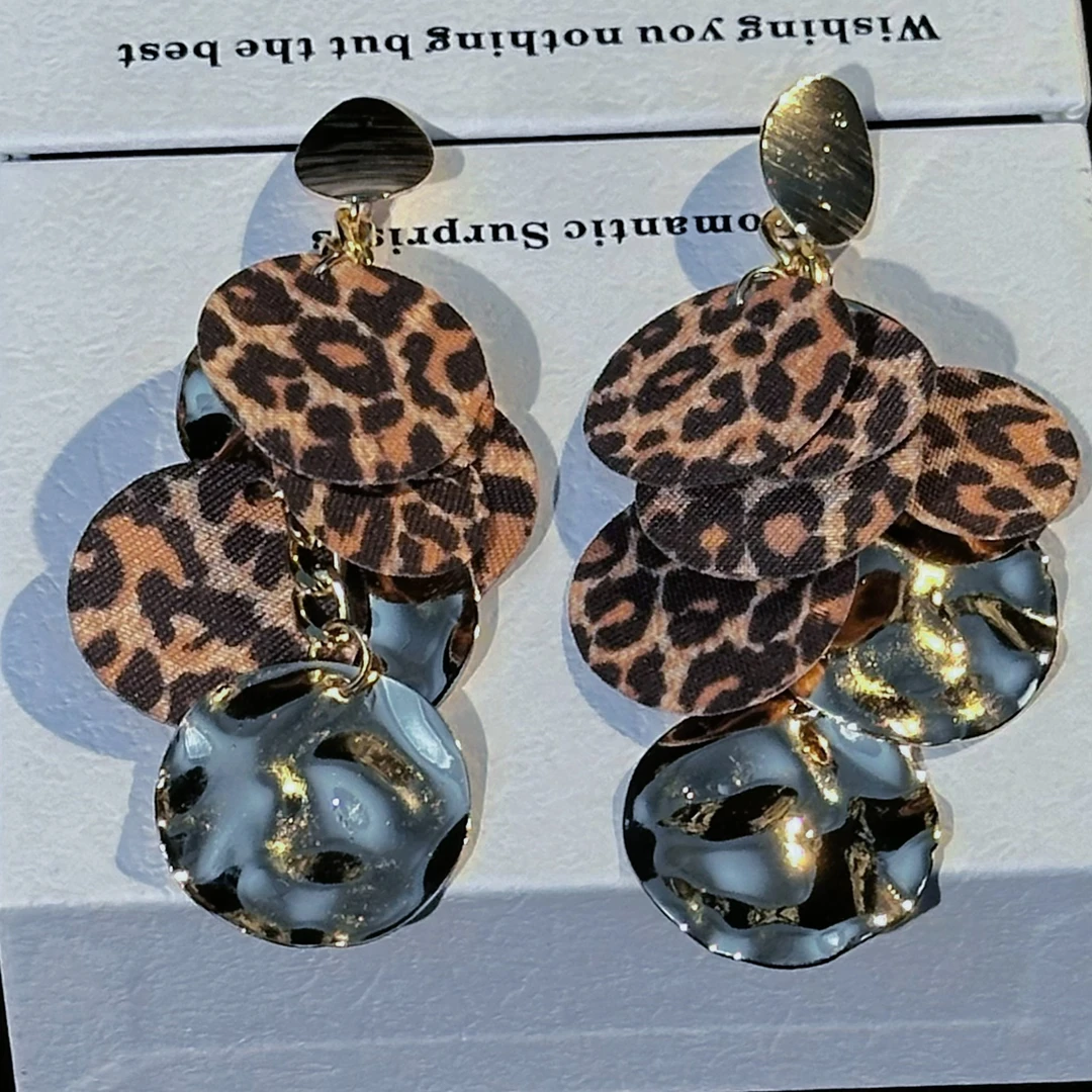 铜合金耳饰 D5206 【豹影叠坠】Fra✯ MIHA 米哈 耳坠