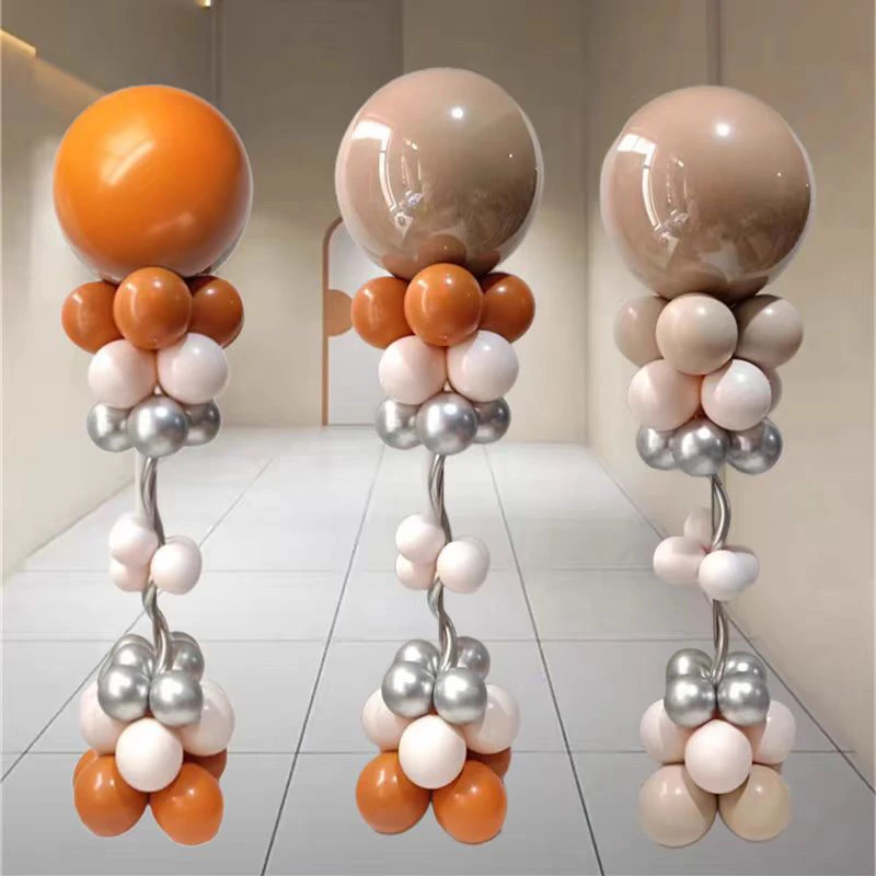 36寸套波波球加厚大气球立柱伸缩杆金属玫红开业提车生日布置装饰