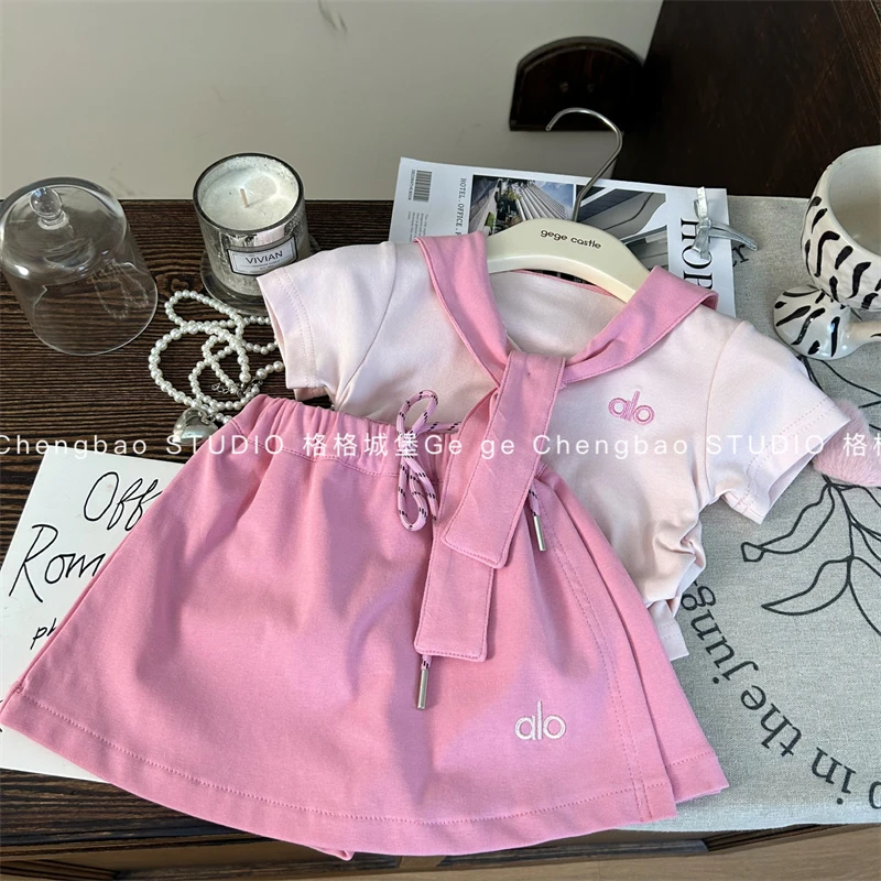 女童夏装套装2025新款洋气韩版女宝宝时髦夏季两件套C287