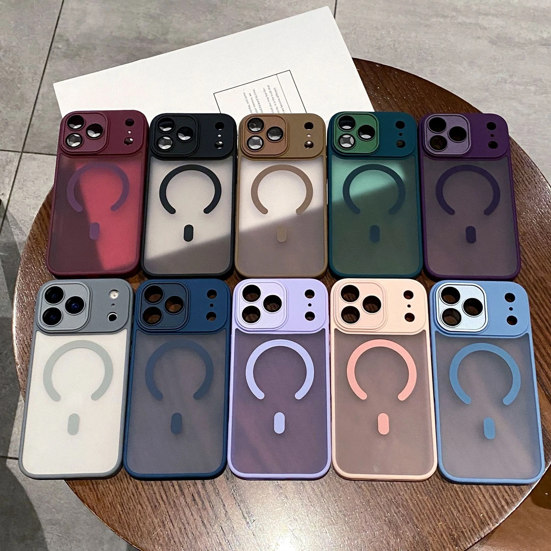 适用iPhone17promax磨砂肤感雅盾磁吸带镜头膜全包防摔手机壳