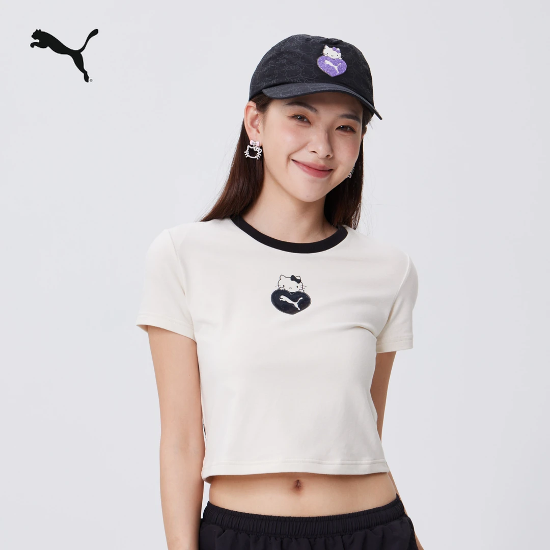 PUMA彪马官方女子HELLO KITTY联名款修身印花短袖休闲T恤 631613