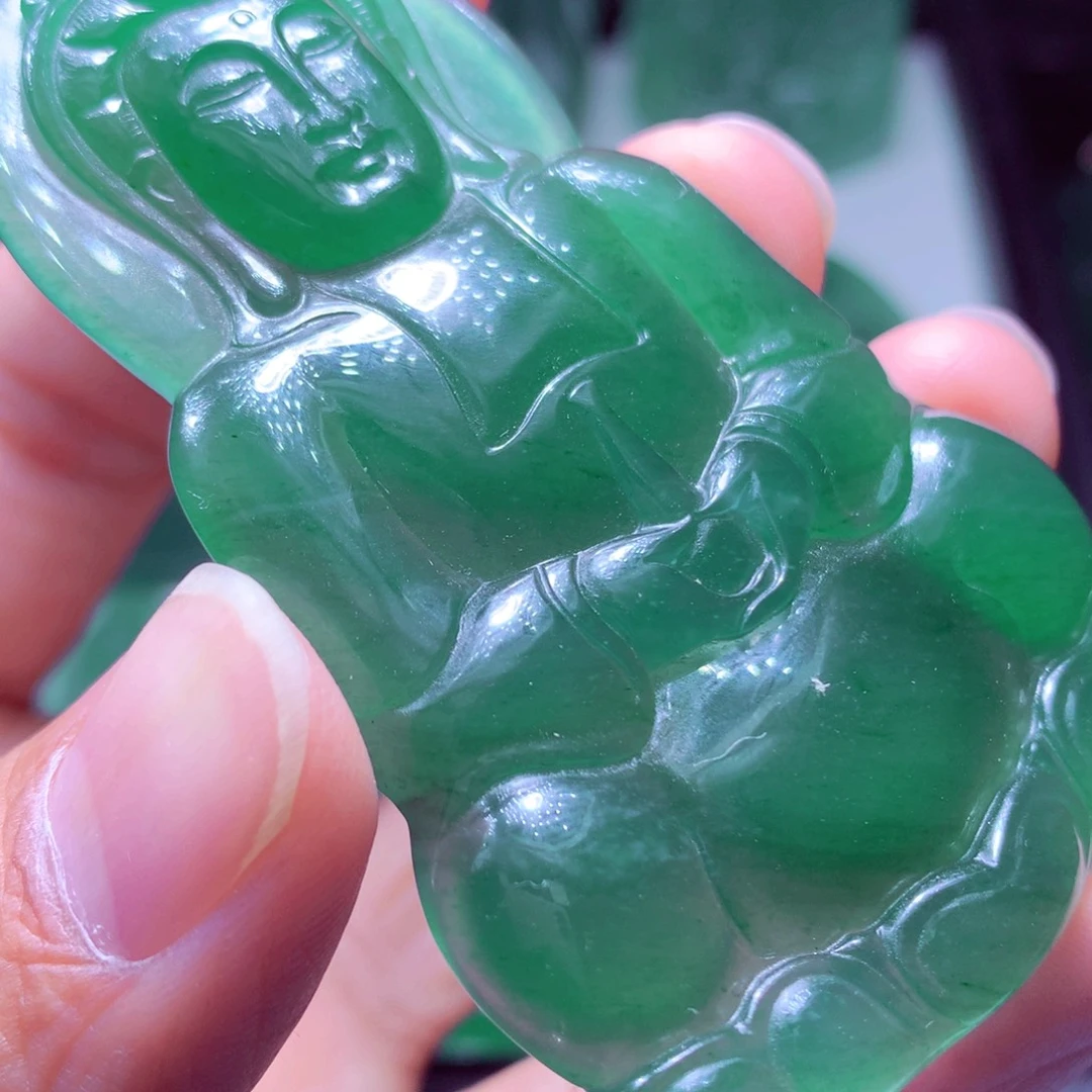 斜****定制翡翠未镶嵌天然翡翠A货毛货挂件