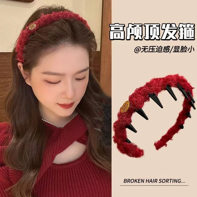 秋冬毛绒时尚发箍发饰头饰女洗脸头箍带齿防滑压发发箍发卡百搭