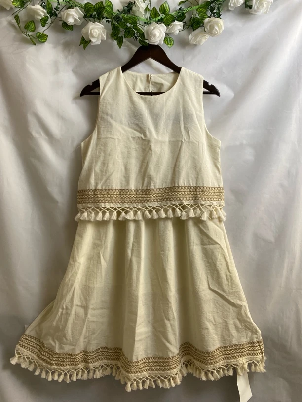 波西米亚风法式风时尚套装无袖文艺休闲复古套装连衣裙女士