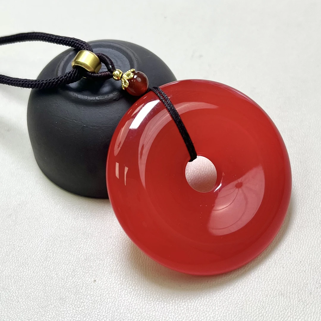 盛世典藏雪域红景天玉石平安扣 A5-多样性发货