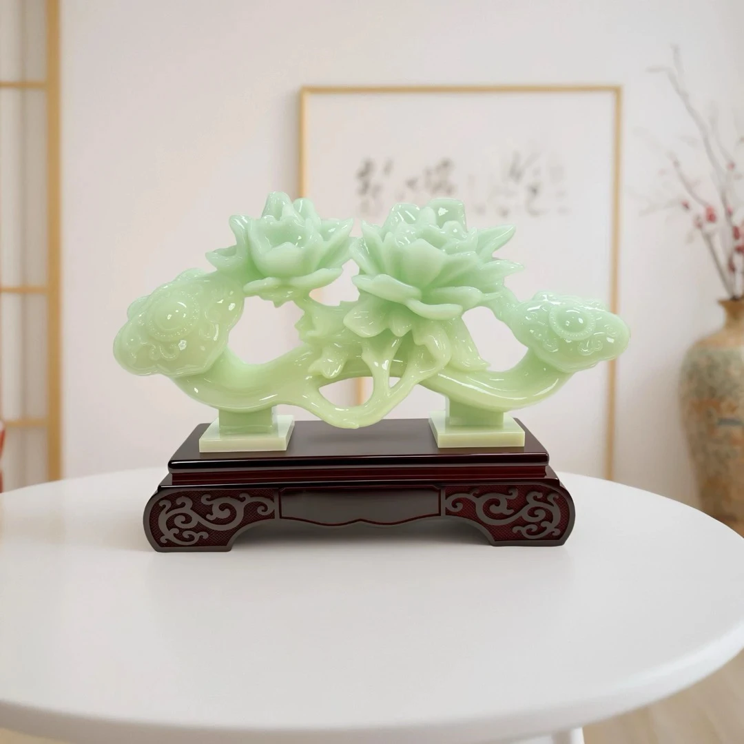 XL富贵如意/客厅玄关博古架电视柜公司玉如意摆件【长29高20厘米】