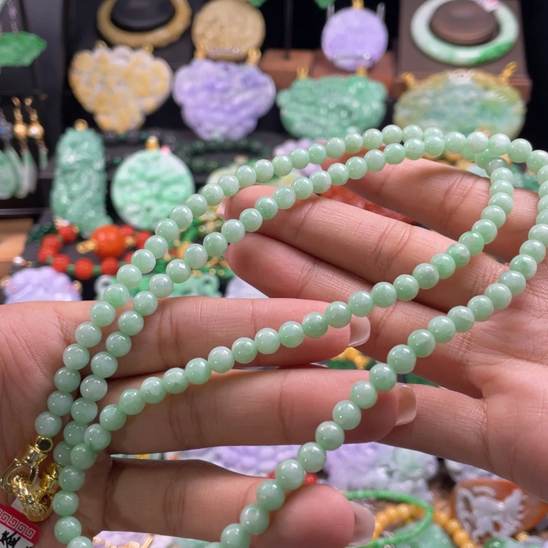 翡翠未镶嵌颈饰代编织