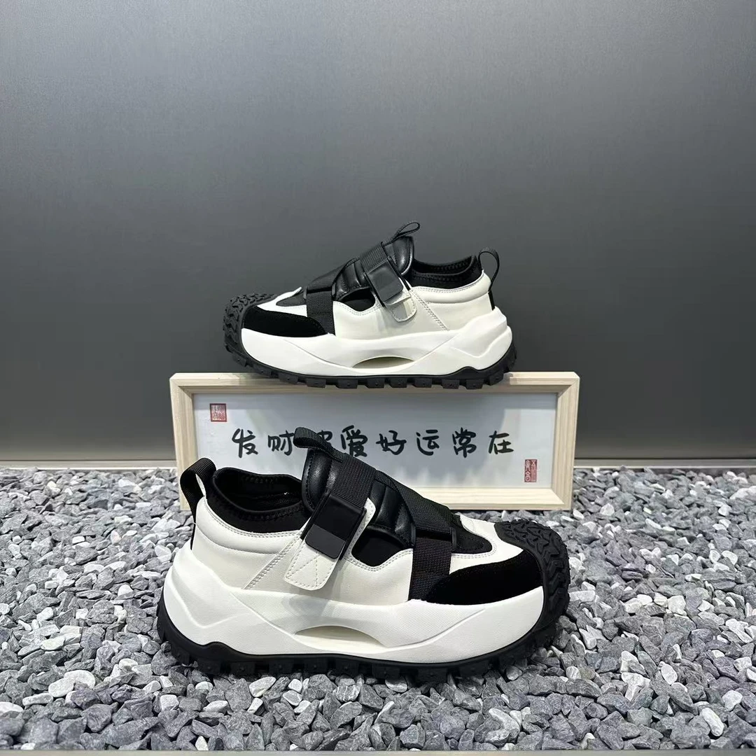 潮流时尚百搭休闲鞋厚底增高低帮流行男鞋卡扣款秋季新款韩鞋子