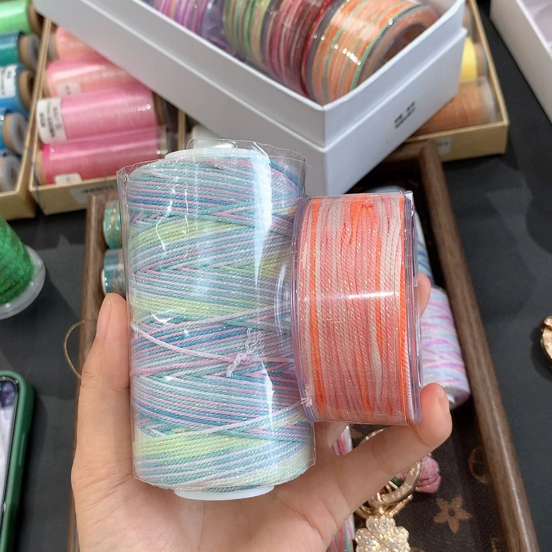 腈纶段染手搓棉甜心100克、蜜桃30米