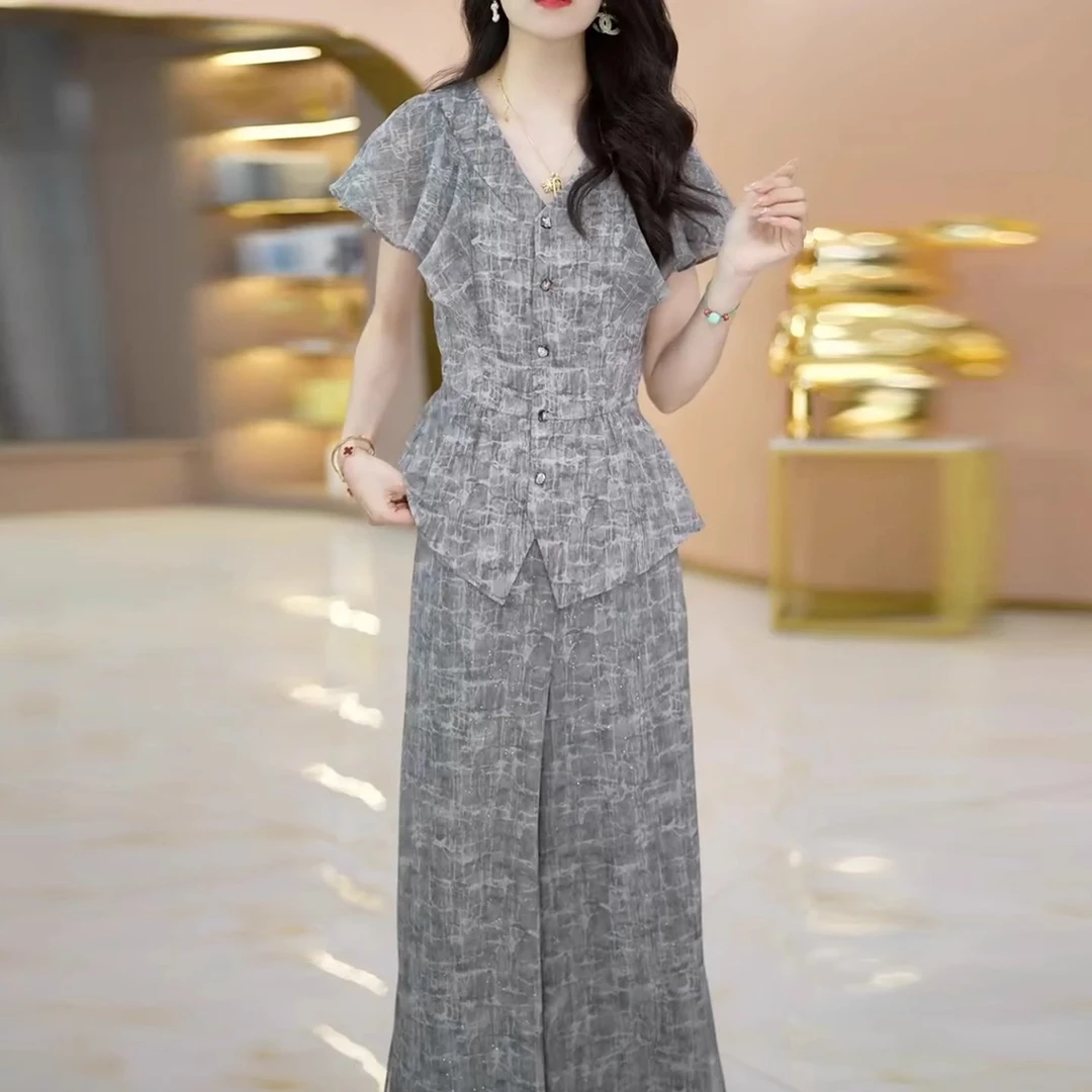 【莫瑞】时尚套装女2025新款夏季时髦洋气质高端贵夫人品牌两件套