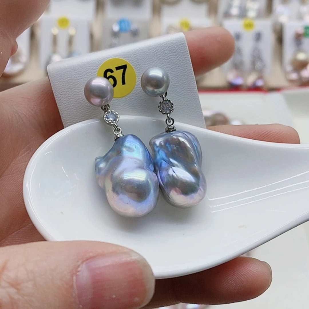 【闪购商品】淡水珍珠耳饰银S925镶嵌