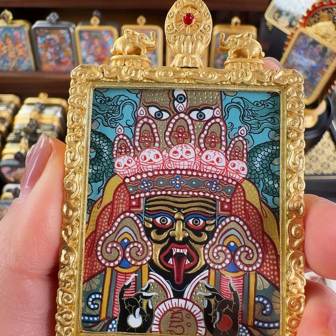 吊坠热贡纯手绘唐卡