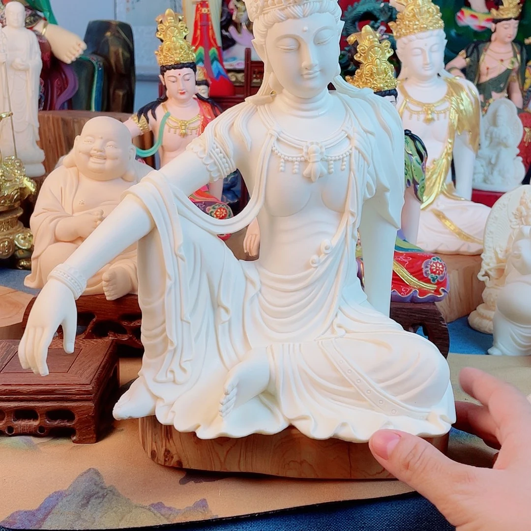 陕***儿石材自在观音摆件