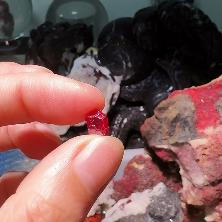 古***泥天然辰砂天然朱砂原矿石单晶1.1克