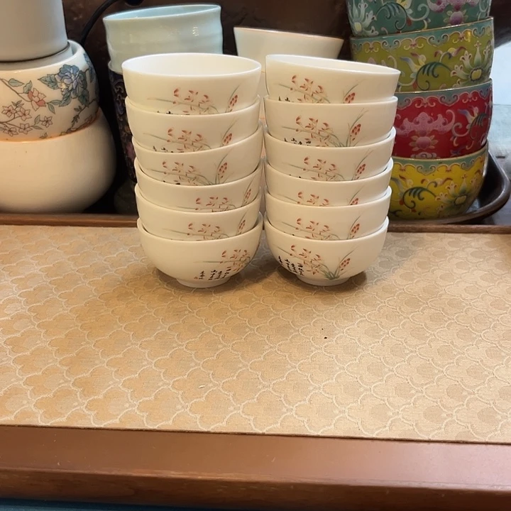 陶瓷单杯微瑕12个兰花