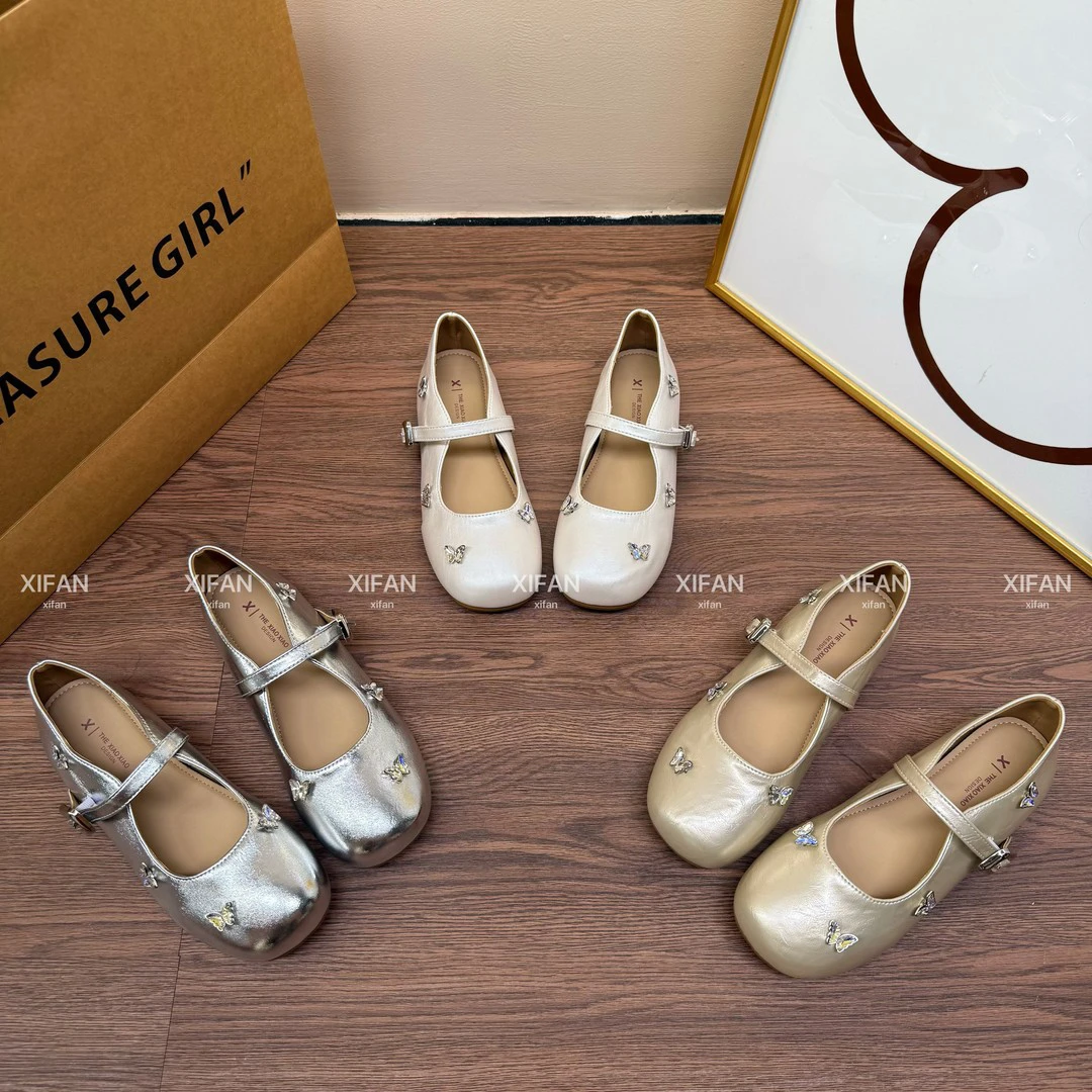 【喜番】2025新款圆头平跟浅口防滑平底透气单鞋低跟温柔法式豆豆鞋