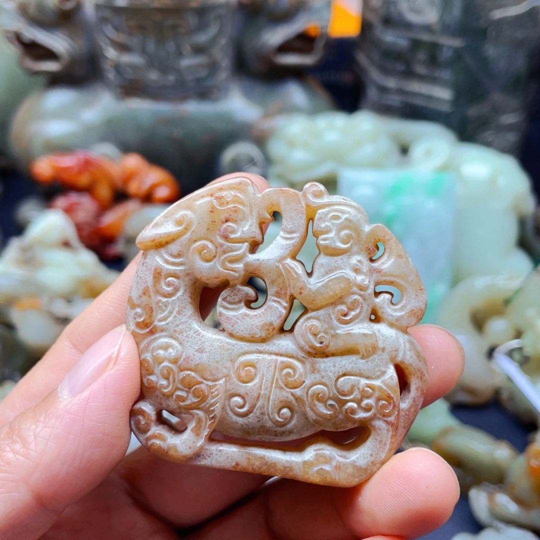白玉菩提吊坠摆件