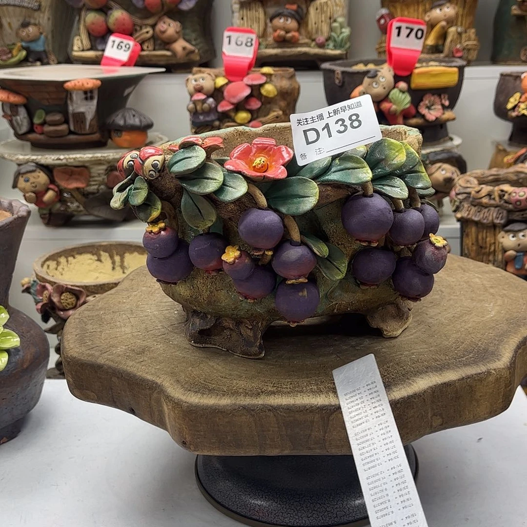 花盆138白狐花盆手捏